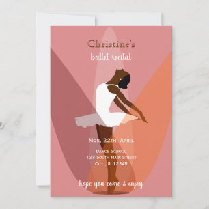 Invitation Illustration de ballerine noire minimaliste pour r