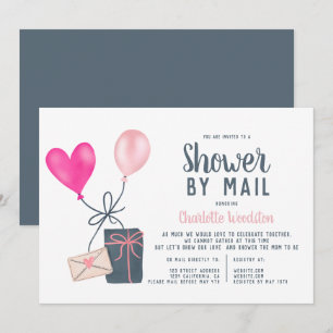Invitation illustration de ballons modernes pour une baby sho