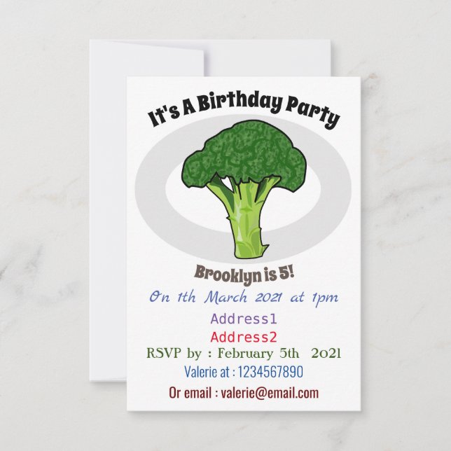 Invitation Illustration de Broccoli (Devant)
