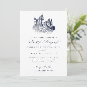 Invitation Illustration de Château de Conte de Fées Mariage