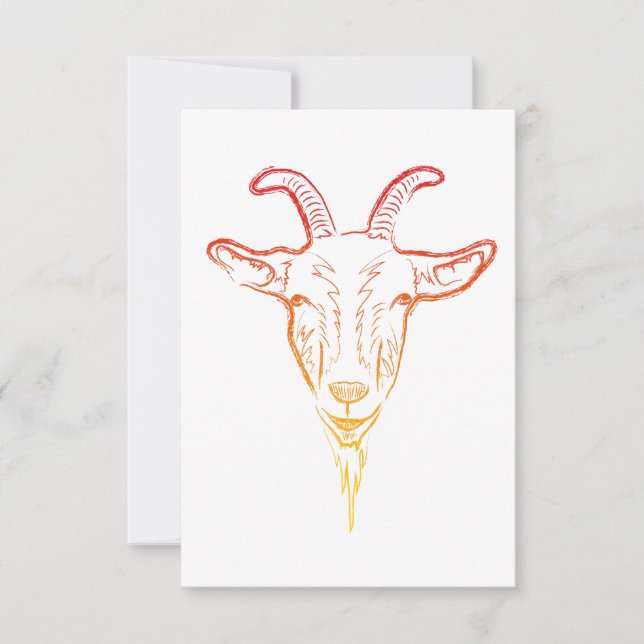 Invitation illustration de chèvre (Devant)