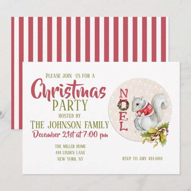 Invitation Illustration de Christmas (Devant / Derrière)