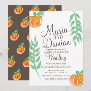 Invitation Illustration de citrouille à l'aquarelle Mariage d