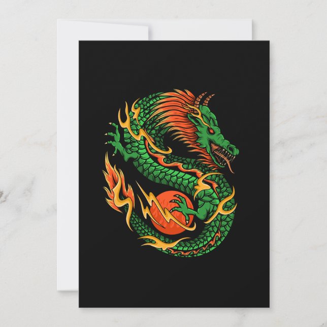Invitation Illustration de conception de dragon (Devant)