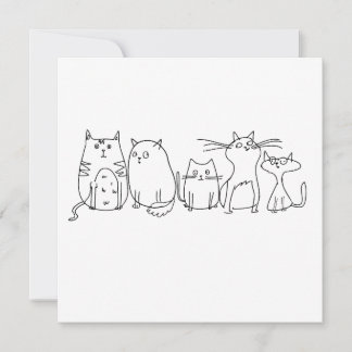Invitation Illustration de dessin artistique de la chat gang