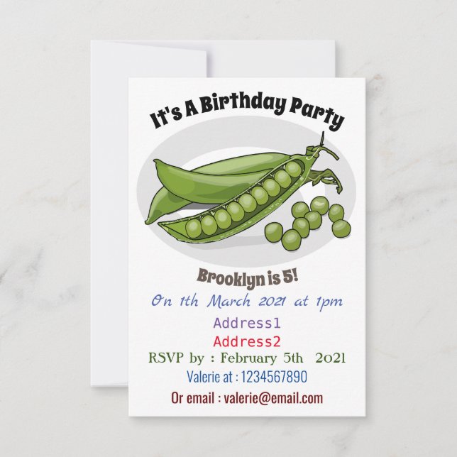 Invitation Illustration de dessin de pois (Devant)