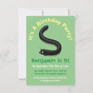 Invitation Illustration de dessin mignon millipede