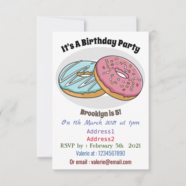 Invitation Illustration de Donut (Devant)