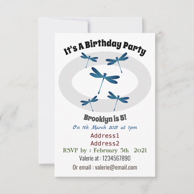 Invitation Illustration de dragonfly (Devant)