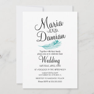Invitation Illustration de feuille de palmier tropical pour m