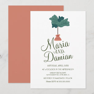 Invitation Illustration de figuier à feuilles de violon pour