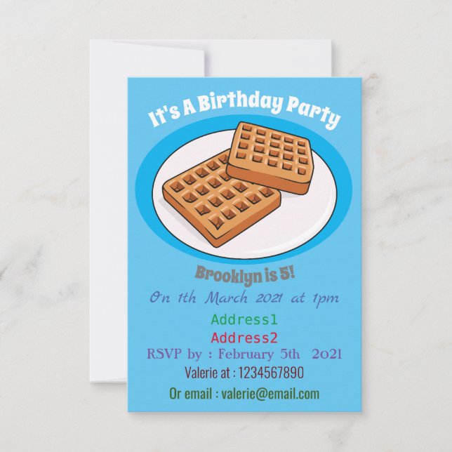 Invitation Illustration de gaufre (Devant)