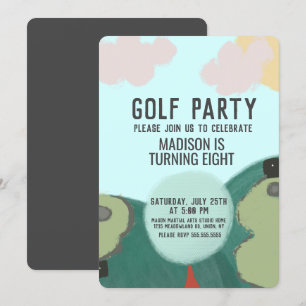 Invitation Illustration de golf miniature fête d'anniversaire