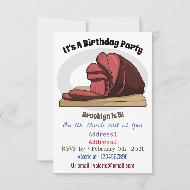Invitation Illustration de jambon (Devant)