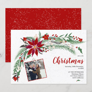 Invitation Illustration de la couronne de Noël moderne photo 