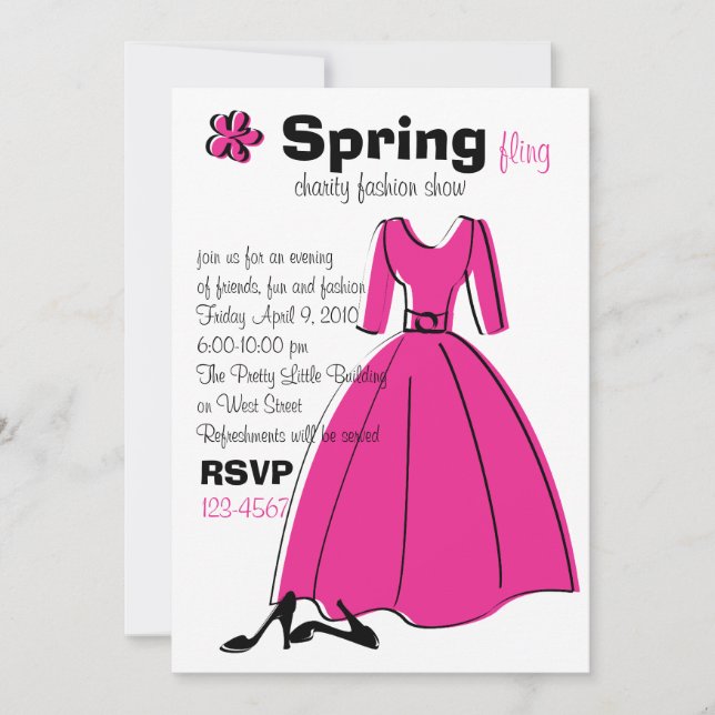 Invitation Illustration de la mode du printemps (Devant)