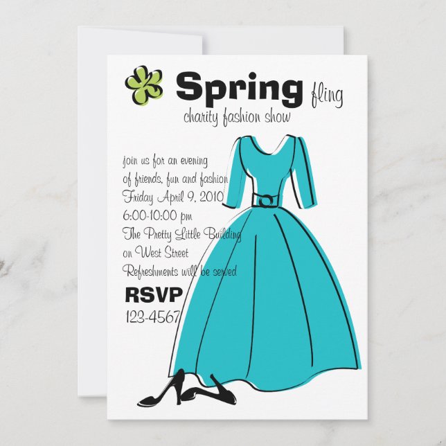 Invitation Illustration de la mode du printemps (Devant)