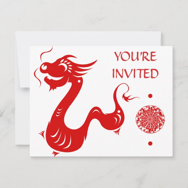 INVITATION ILLUSTRATION DE LA PAPICULE ZODIAC CHINOISE (Devant)