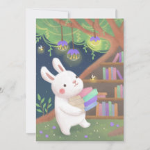 Illustration de lapin bibliophile mignon
