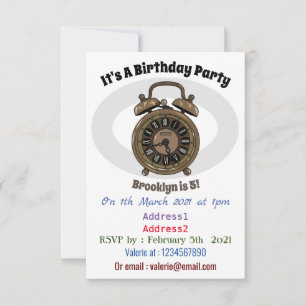 Invitation Illustration de l'horloge d'alarme