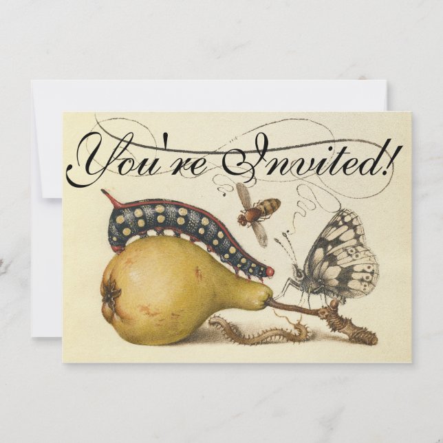 Invitation Illustration de l'insecte du fruit du papillon (Devant)