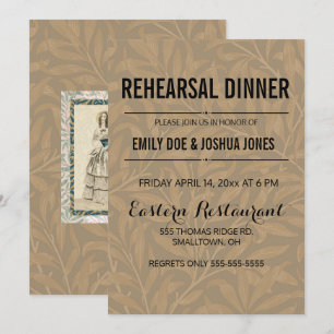 Invitation Illustration de mariage victorien vintage 1844