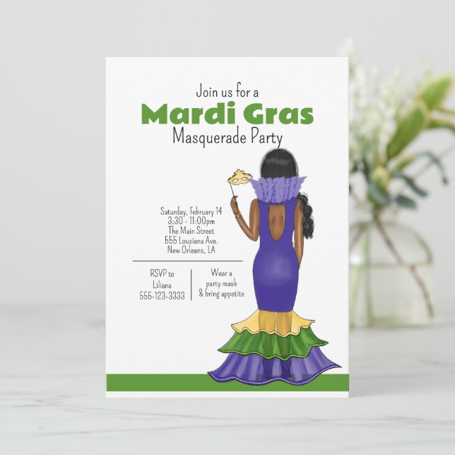Invitation Illustration de mode Mardi Gras - Fête (Debout devant)