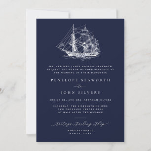 Invitation Illustration de navire nautique Mariage formel de