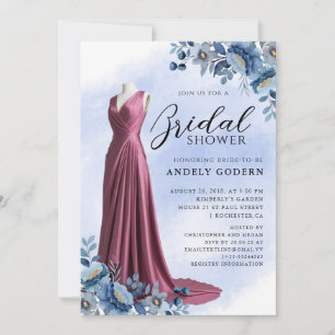 Invitation Illustration de robe élégante avec douche de marié