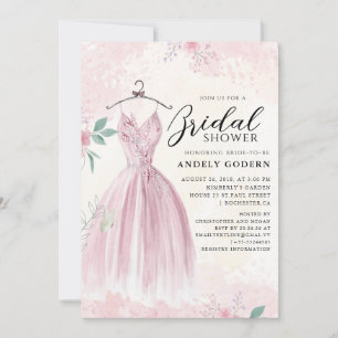 Invitation Illustration de robe élégante avec douche de marié