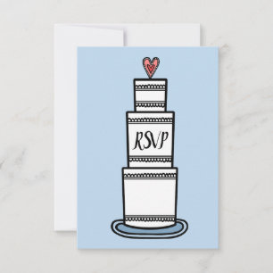 Invitation Illustration de RSVP de gâteau de mariage personna