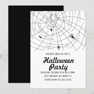 Invitation Illustration de toile d'araignée pour fête d'Hallo