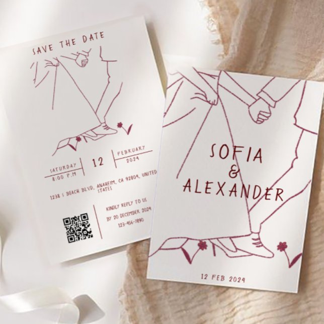 Invitation Illustration de Whimsical avec le Mariage RSVP de  (wedding invitations)