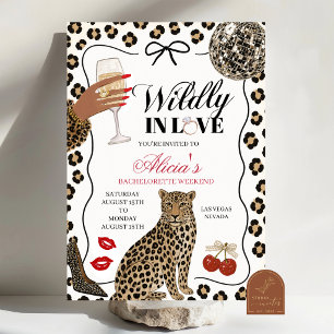 Invitation Illustration dessinée à la main Léopard follement 
