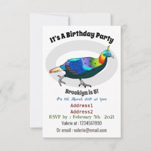 Invitation Illustration d'oiseau monal himalayen
