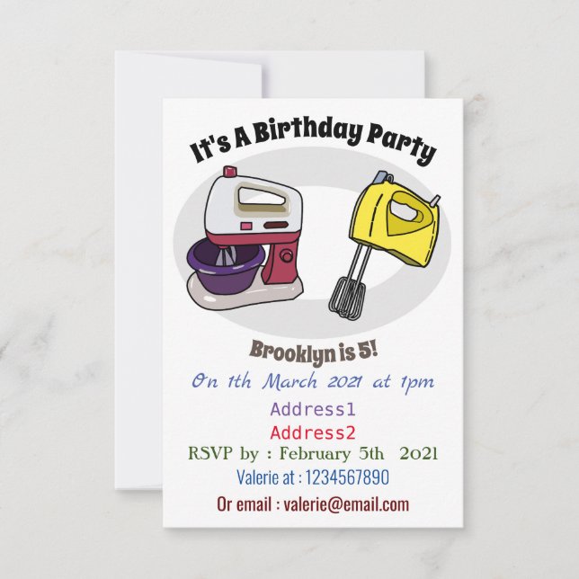 Invitation Illustration du mixer (Devant)