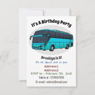 Invitation Illustration d'un autobus à passagers moderne