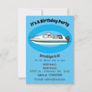 Invitation Illustration d'un bateau à moteur