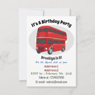 Invitation Illustration d'un bus à deux étages
