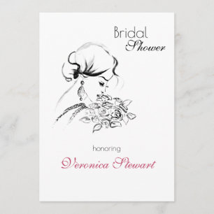 Invitation Illustration élégante de mode de Fête de la mariée