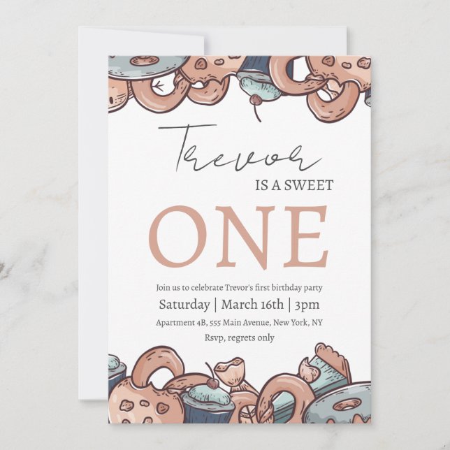 Invitation Illustration en noix de Doucou un anniversaire (Devant)