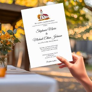 Invitation Illustration minimaliste Mariage formel à l'église