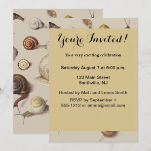 Invitation Illustration scientifique de vieux escargots de ja