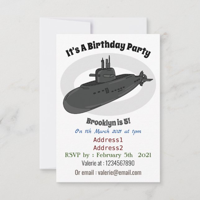 Invitation Illustration sous-marine (Devant)