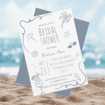 Illustrations de doodle de plage dessinées à la ma