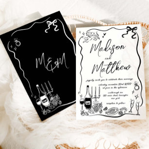 Invitation Illustrations Dessinées à la Main Gribouillages Ma