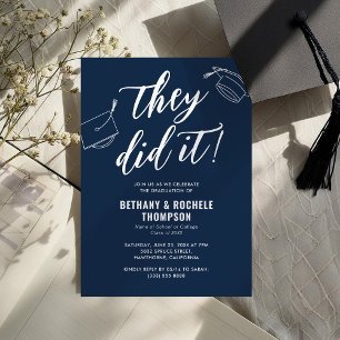Invitation Ils l'ont fait Fête de remise de diplôme conjointe