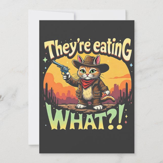 Invitation Ils mangent ce Trump Election Cat Cowboy (Devant)