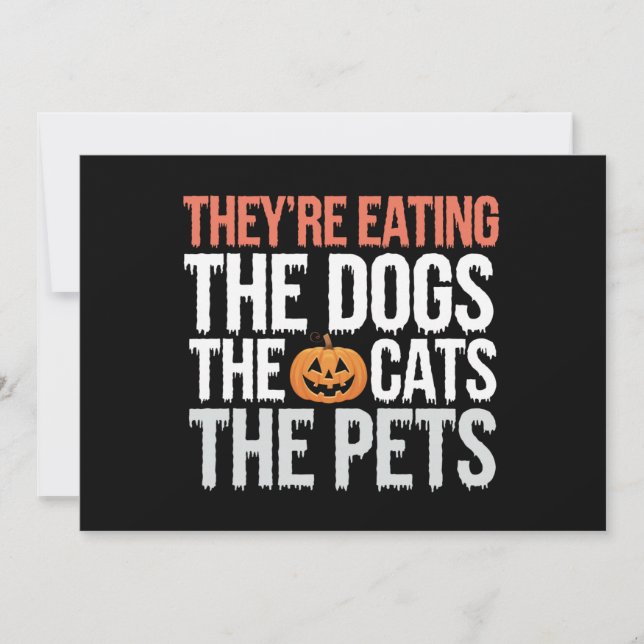 Invitation Ils mangent les chiens les chats les animaux de co (Devant)