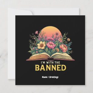 Invitation I'm With The Banned Bookworm Funny Book Lover Cade